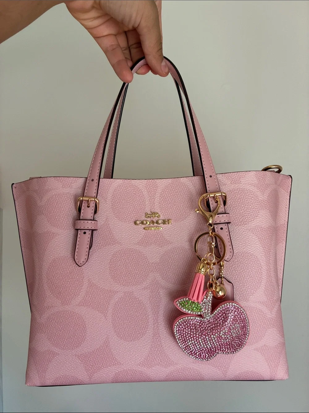 2/$20🎀 Pink Crystal Apple Keychain Charm